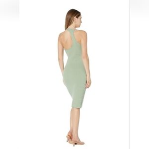Line And Dot Lori Asymmetrical Ribbed Midi Dress in Sage